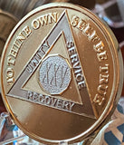 25 Year AA Medallion 1.5" Large Challenge Coin Premium 22k Gold Plated Sobriety Chip