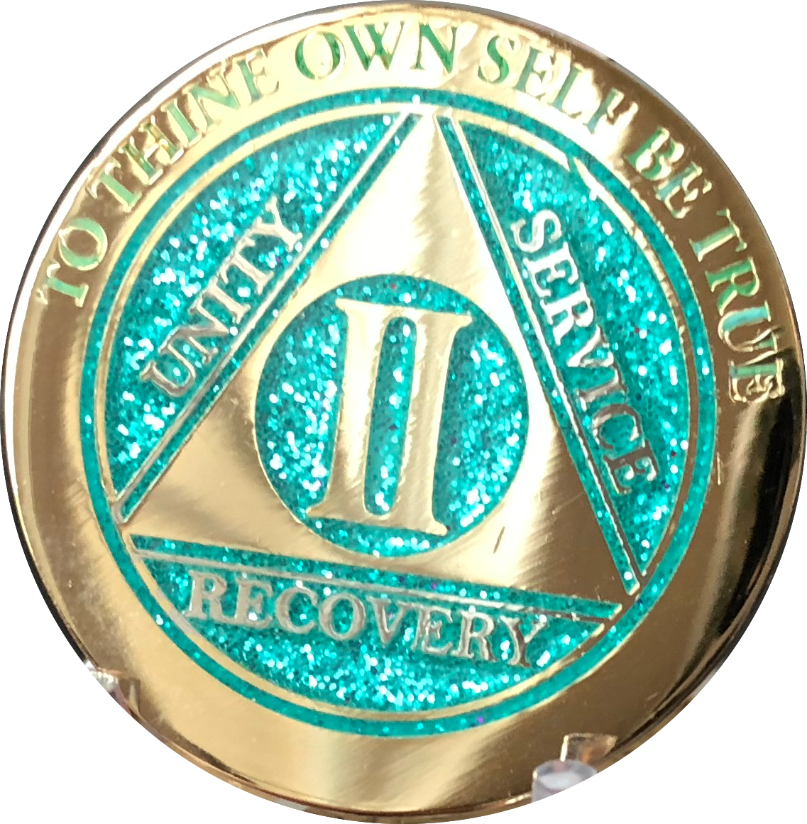 Sober Turtle Blue Collector Bling Box/Sobriety Chip Holder (With Chip) -  Gift of Recovery