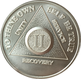 2 Year AA Medallion .999 Fine Silver Sobriety Chip