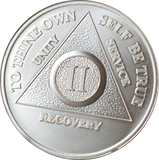 2 Year AA Medallion .999 Fine Silver Sobriety Chip