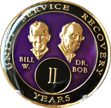 Founders AA Medallion Purple Bill & Bob Tri-Plate Sobriety Chip Year 1 - 50 - RecoveryChip