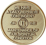 God's Will = Daily Reprieve = Freedom - AA Alcoholics Anonymous Spiritual Condition Bronze Sobriety Medallion RecoveryChip - RecoveryChip