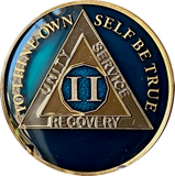 1 - 40 Year AA Medallion Midnight Blue Tri-Plate Sobriety Chip