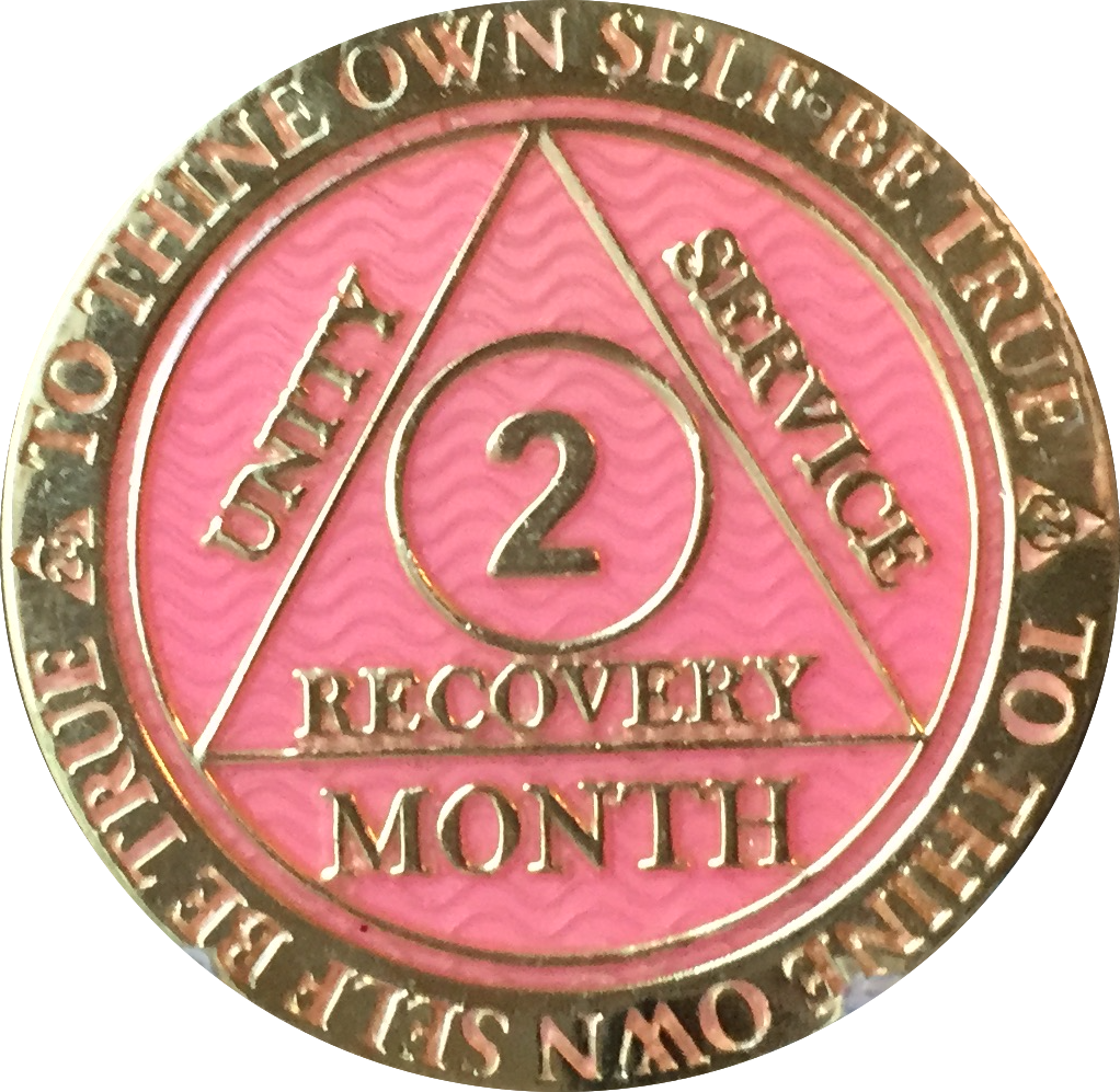1 Month Alcoholics Anonymous Medallion White Silver Plated AA 1 Month Alcoholics Anonymous Medallion White Silver Plated AA