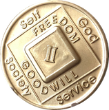 NA Medallion Bronze Narcotics Anonymous Chips Year 1 - 65 and 18 Months - RecoveryChip