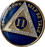 1 - 40 Year AA Medallion Midnight Blue Tri-Plate Sobriety Chip