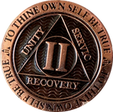 Missing E in Servic 2 Year Copper Plated AA Medallion Reflex Black Design By Recoverychip.com