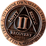 Missing E in Servic 2 Year Copper Plated AA Medallion Reflex Black Design By Recoverychip.com