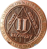 2 Year Copper Plated AA Medallion Reflex Black Design By Recoverychip.com