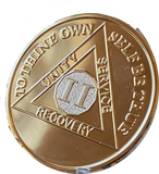 2 Year AA Medallion Premium 22k Gold Plated Sobriety Chip