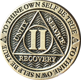 1 - 10 Year Reflex Chocolate Bronze AA Medallion Sobriety Chip - RecoveryChip