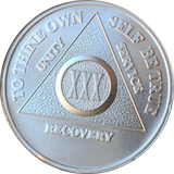 .999 Fine Silver Any Year 1 - 30 35 40 45 50 55 60 AA Alcoholics Anonymous Medallion - RecoveryChip