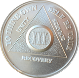 30 Year AA Medallion .999 Fine Silver Sobriety Chip