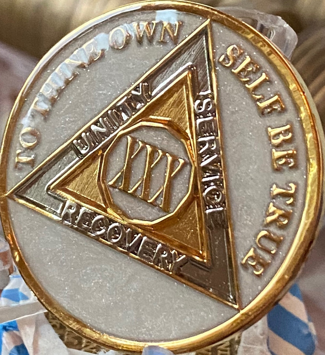 thumbnail image 2 of 26 Year AA Medallion 22K Bi-Plate Gold Plated Premium Serenity Prayer... 2 of 13