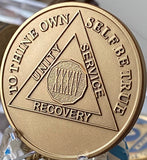 Engravable 34 Year AA Medallion Large Heavy Bronze – 1½” Challenge Coin Size Sobriety Chip
