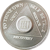 .999 Fine Silver Any Year 1 - 30 35 40 45 50 55 60 AA Alcoholics Anonymous Medallion - RecoveryChip