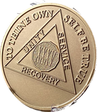 Engravable 35 Year AA Medallion Large Heavy Bronze – 1½” Challenge Coin Size Sobriety Chip