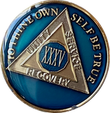 1 - 40 Year AA Medallion Midnight Blue Tri-Plate Sobriety Chip