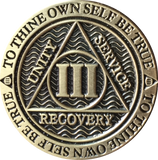 1 - 10 Year Reflex Chocolate Bronze AA Medallion Sobriety Chip - RecoveryChip