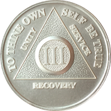3 Year AA Medallion .999 Fine Silver Sobriety Chip