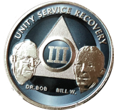 AA Founders Any Year 1 - 65 Medallion Titanium & Nickel Plated Chip Bill W Dr Bob - RecoveryChip