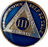 1 - 40 Year AA Medallion Midnight Blue Tri-Plate Sobriety Chip
