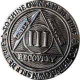 1 2 3 4 5 6 7 8 9 or 10 Year Gun Metal AA Medallion Reflex Design By Recoverychip.com - RecoveryChip