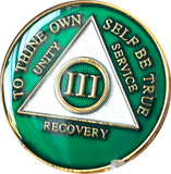1 - 50 Year Metallic Green Tri-Plate AA Medallion - RecoveryChip