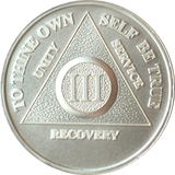 3 Year AA Medallion .999 Fine Silver Sobriety Chip