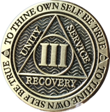 1 - 10 Year Reflex Chocolate Bronze AA Medallion Sobriety Chip - RecoveryChip