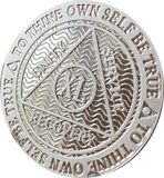 1 2 3 4 5 10 20 25 30 40 or 24 Hours .999 Fine Silver AA Medallion Standard Size Sobriety Chip