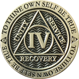 1 - 10 Year Reflex Chocolate Bronze AA Medallion Sobriety Chip - RecoveryChip