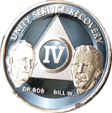 AA Founders Any Year 1 - 65 Medallion Titanium & Nickel Plated Chip Bill W Dr Bob - RecoveryChip