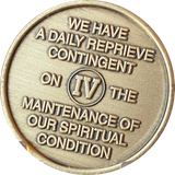 God's Will = Daily Reprieve = Freedom - AA Alcoholics Anonymous Spiritual Condition Bronze Sobriety Medallion RecoveryChip - RecoveryChip