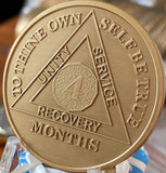 4 Month AA Medallion Large Heavy AA Bronze – 1½” Challenge Coin Size Sobriety Chip