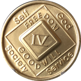 4 Year NA Bronze Medallion Official Narcotics Anonymous Clean Time Sobriety Chip