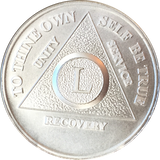 .999 Fine Silver Any Year 1 - 30 35 40 45 50 55 60 AA Alcoholics Anonymous Medallion - RecoveryChip