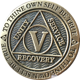 1 - 10 Year Reflex Chocolate Bronze AA Medallion Sobriety Chip - RecoveryChip