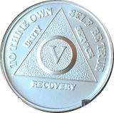 .999 Fine Silver Any Year 1 - 30 35 40 45 50 55 60 AA Alcoholics Anonymous Medallion - RecoveryChip