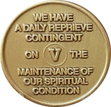 God's Will = Daily Reprieve = Freedom - AA Alcoholics Anonymous Spiritual Condition Bronze Sobriety Medallion RecoveryChip - RecoveryChip