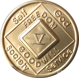 5 Year NA Bronze Medallion Official Narcotics Anonymous Clean Time Sobriety Chip
