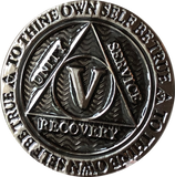 1 2 3 4 5 6 7 8 9 or 10 Year Gun Metal AA Medallion Reflex Design By Recoverychip.com - RecoveryChip