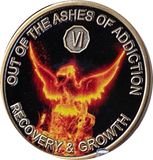 1 - 40 Year Out Of The Ashes Of Addiction Phoenix Rising From Flames Sobriety Chip