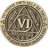 1 - 10 Year Reflex Chocolate Bronze AA Medallion Sobriety Chip - RecoveryChip