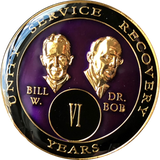 Founders AA Medallion Purple Bill & Bob Tri-Plate Sobriety Chip Year 1 - 50 - RecoveryChip