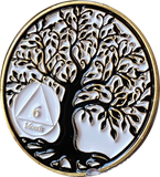 1 2 3 4 5 6 7 8 9 10 11 18 Month AA Medallion Tree Of Life Black White Serenity Prayer Coin