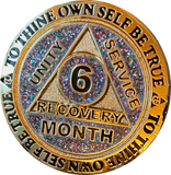 Funfetti Birthday Glitter AA Medallion Month 1 2 3 4 5 6 7 8 9 10 11 Sobriety Chip