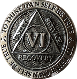 1 2 3 4 5 6 7 8 9 or 10 Year Gun Metal AA Medallion Reflex Design By Recoverychip.com - RecoveryChip