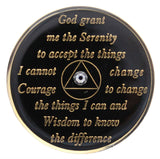 Crystal AA Medallion Transition Black Tri-Plate Sobriety Chip Year 1 - 50 - RecoveryChip