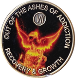 1 - 40 Year Out Of The Ashes Of Addiction Phoenix Rising From Flames Sobriety Chip